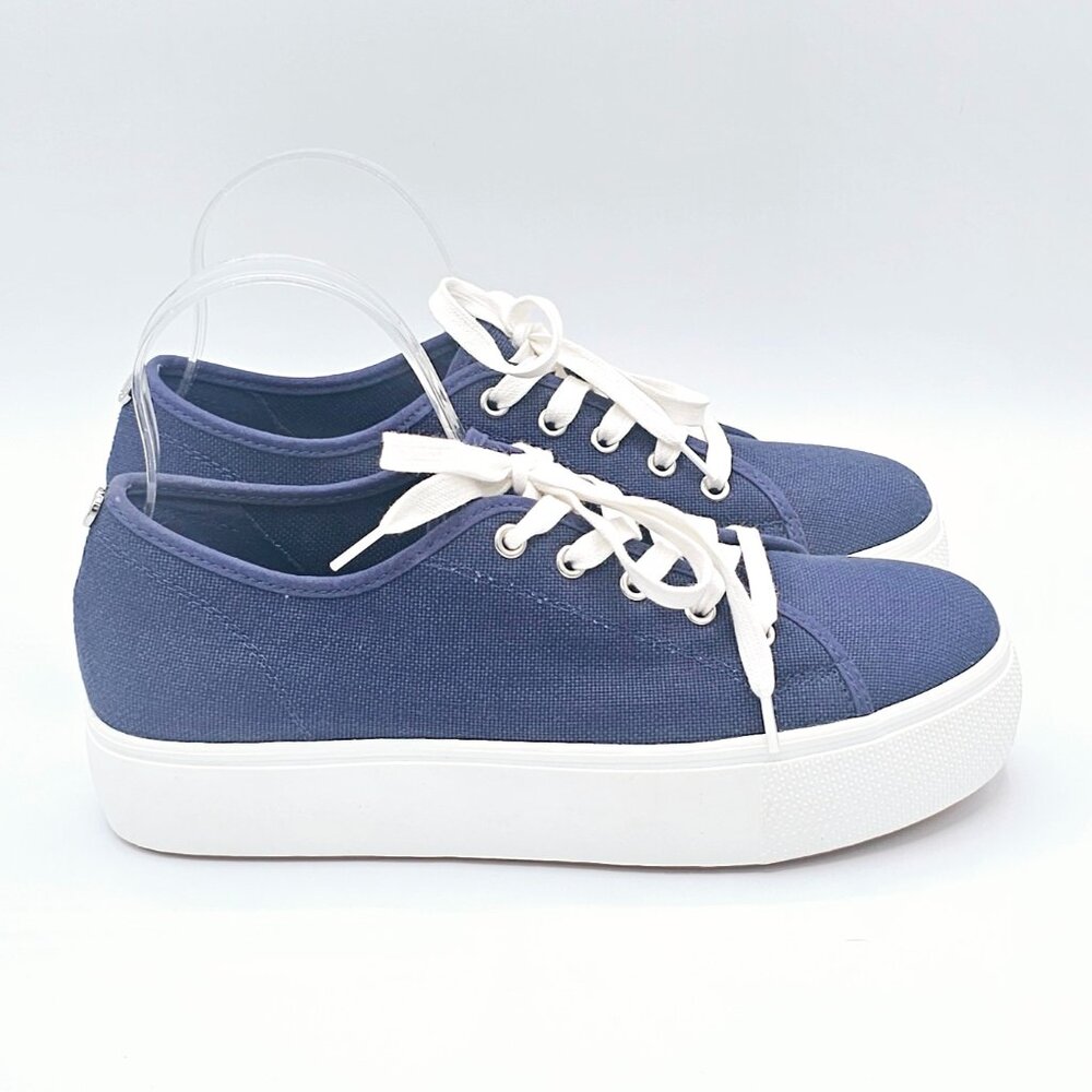 Steve Madden Women's 10 Elore Canvas Navy Platform Sneaker